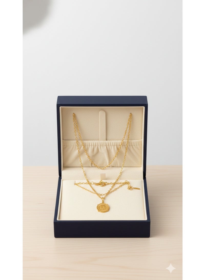 WARD Minimalist Gold Tone Stainless Steel Dainty Choker with Circular Drops - High Quality Jewelry. - Image 3